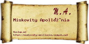 Miskovity Apollónia névjegykártya